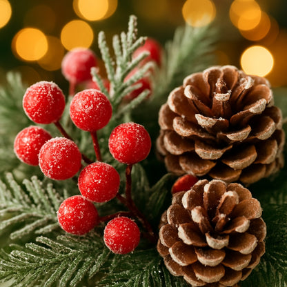 Small Wreath with Pine Cones and Cherries - 1PC