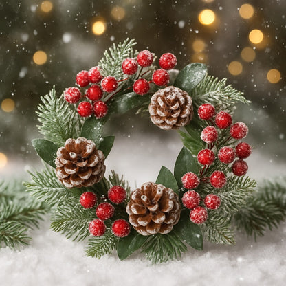 Small Wreath with Pine Cones and Cherries - 1PC
