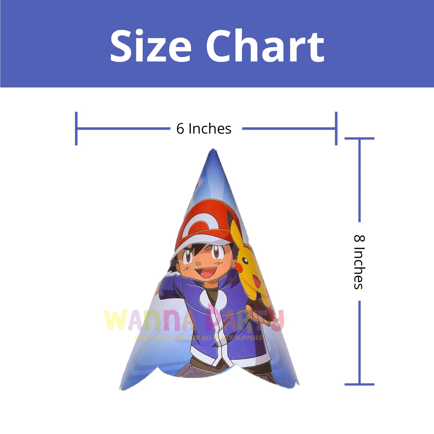 Pokemon Theme Party Paper Hat  - 10PC