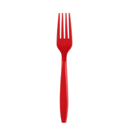Premium Plastic Red Forks - 20PC