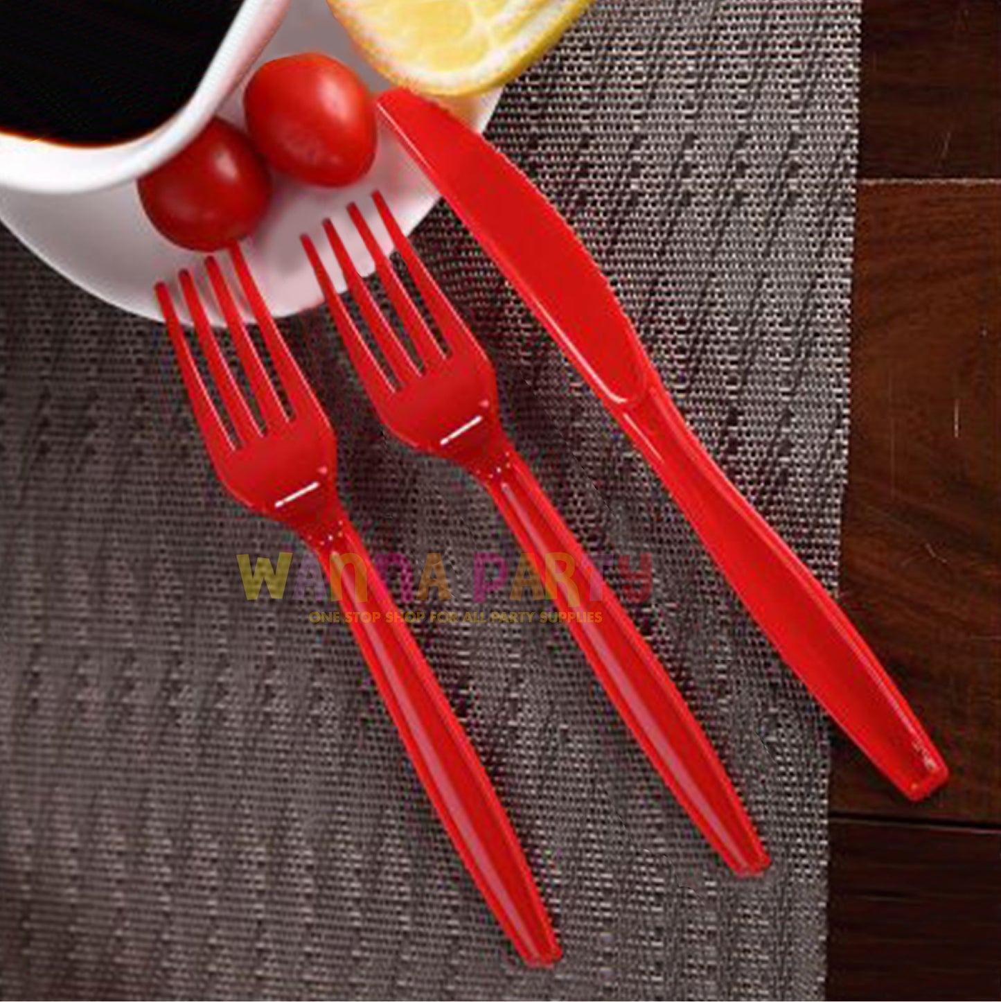 Premium Plastic Red Forks - 20PC