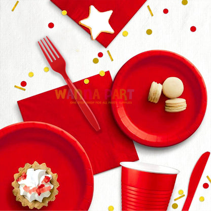 Premium Plastic Red Forks - 20PC