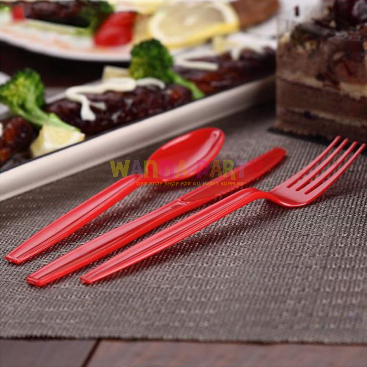 Premium Plastic Red Forks - 20PC