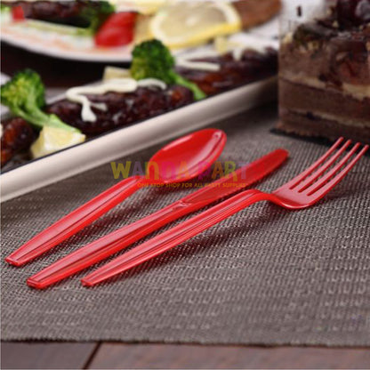 Premium Plastic Red Forks - 20PC