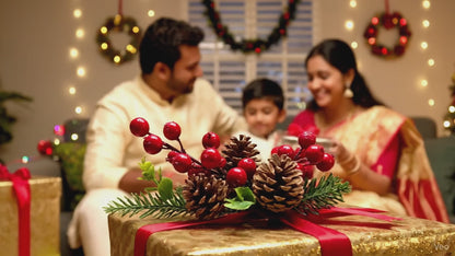 Pine Snow Leaves with Cherry & Tree Inserts - 2PC