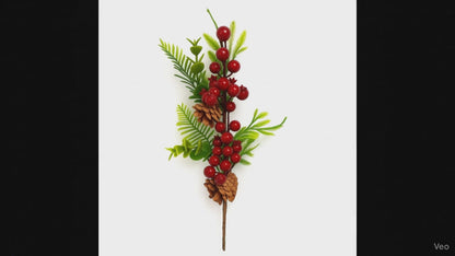 Pine Snow Leaves with Cherry & Tree Inserts - 2PC