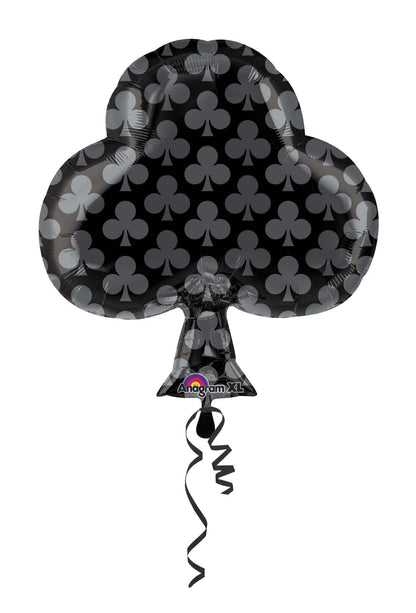 18" Black Club Card Party Balloon