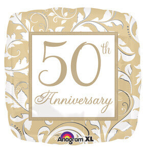 18" Gold Elegant 50th Anniversary