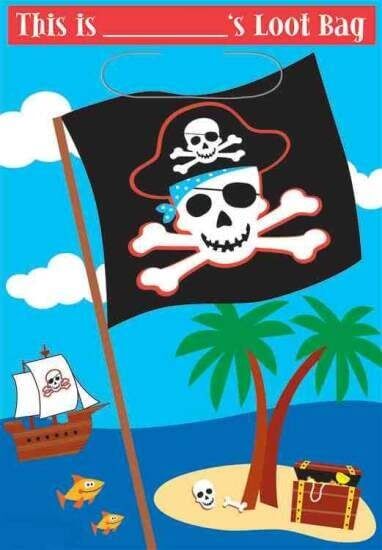 Loot Bags Pirate Party - 8ct