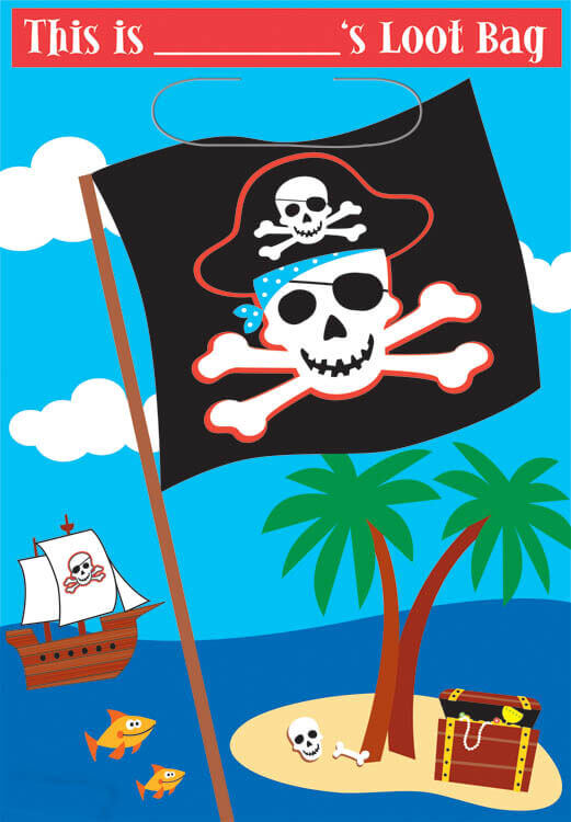 Loot Bags Pirate Party - 8ct