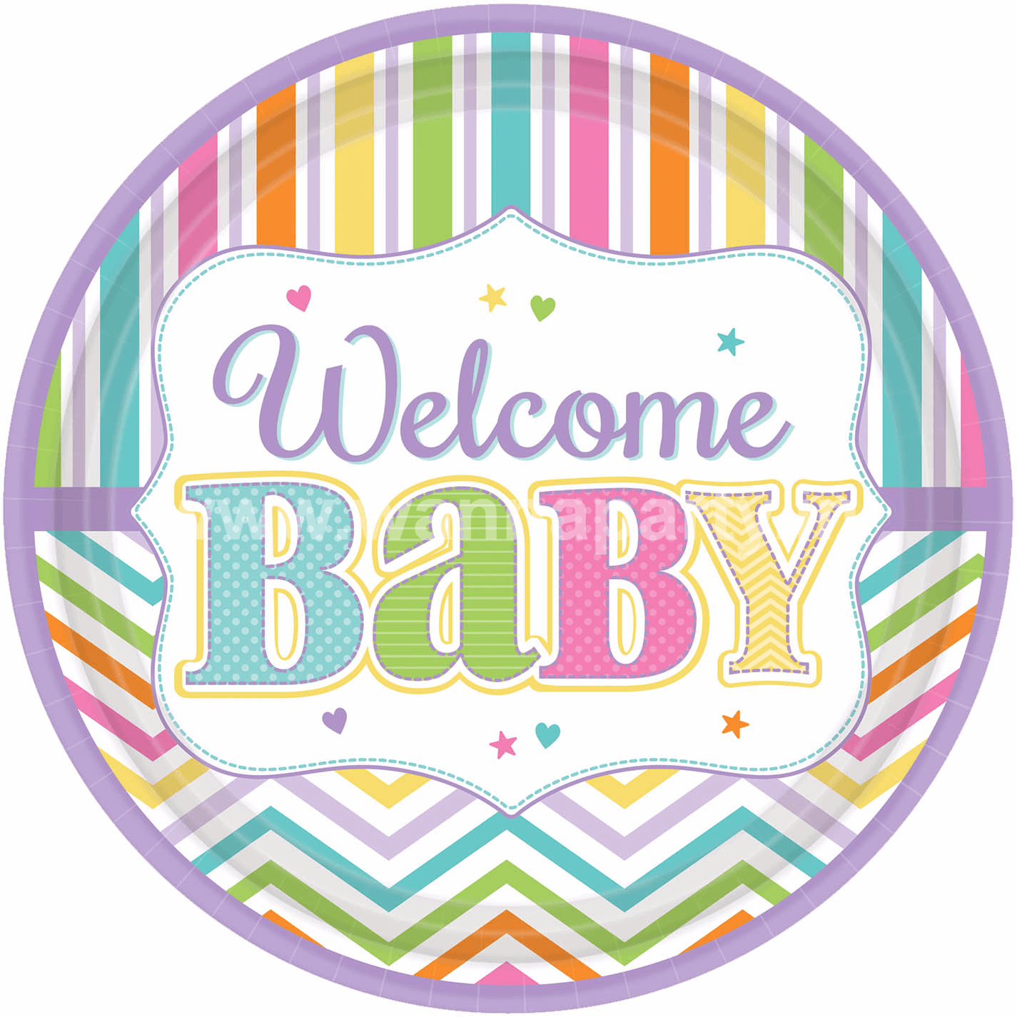 Welcome Baby Shower Lunch Plates -9PC