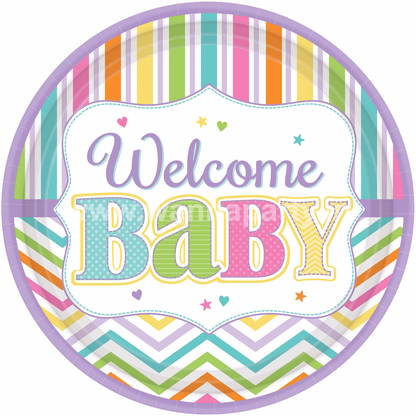 Welcome Baby Shower Lunch Plates -9PC