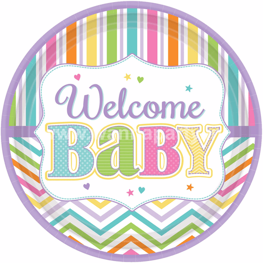 Welcome Baby Shower Lunch Plates -9PC