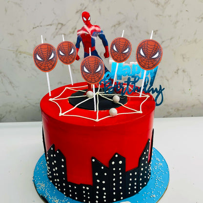 Spiderman Theme Birthday Candles - 5PC