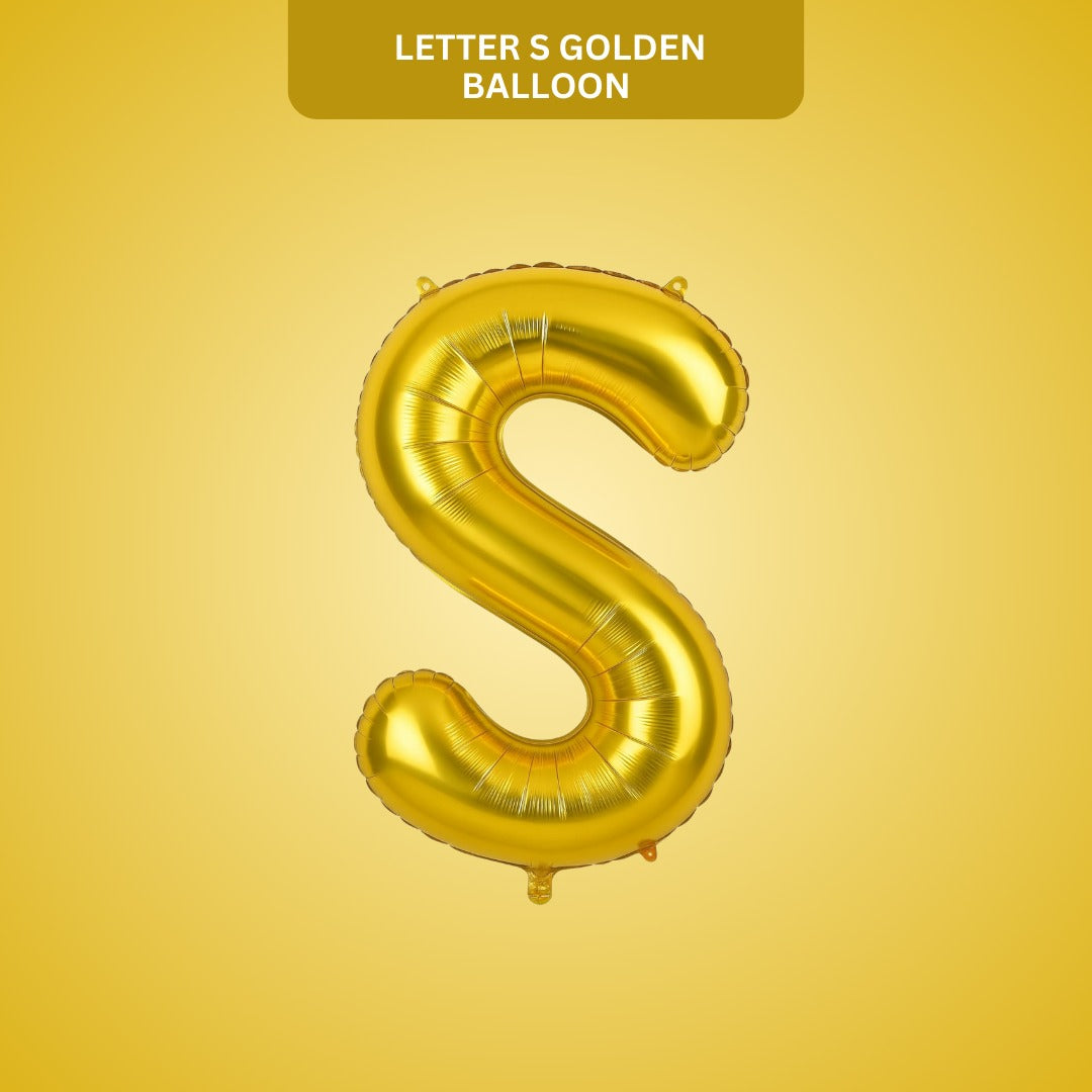 16 Inch Letter S Gold Foil Balloon for Birthday Party Decoration