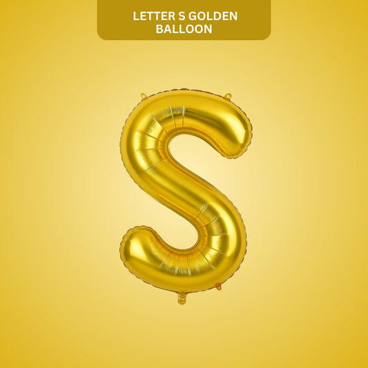 Golden Alphabet S Balloon 16"