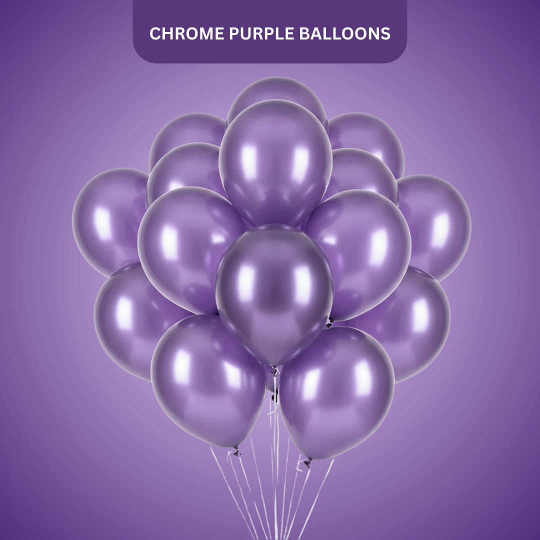 10" Chrome Purple Balloons - 20PC