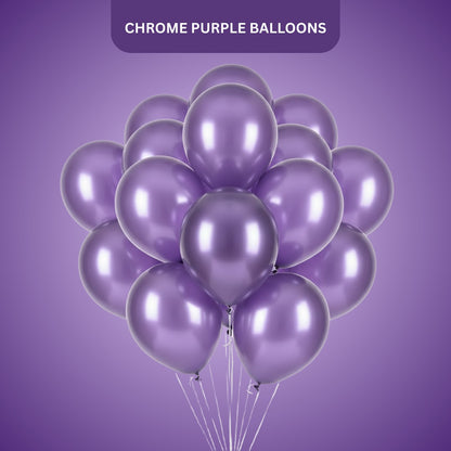 10" Chrome Purple Balloons - 20PC