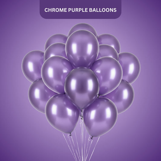 10" Chrome Purple Balloons - 20PC