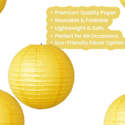 Yellow Round Paper Lantern - 10 Inches - 1PC