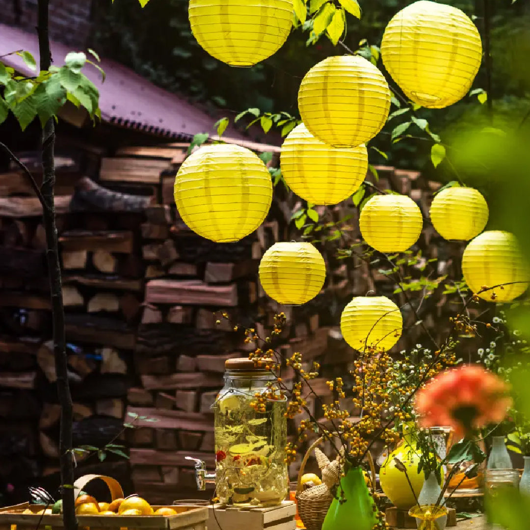 Yellow Round Paper Lantern - 10 Inches - 1PC