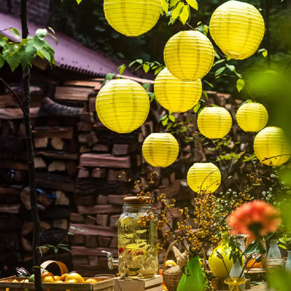 Yellow Round Paper Lantern - 10 Inches - 1PC