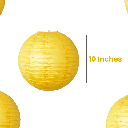 Yellow Round Paper Lantern - 10 Inches - 1PC
